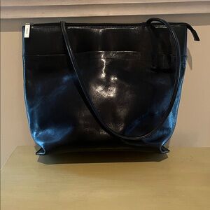 Vintage HOBO Black Leather Tote/Shoulder Bag
